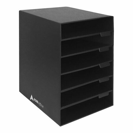 ADIROFFICE 6-Compartment Black Foldable Classroom Literature Organizer ADI501-06-BLK, 2PK 105AO50106B2